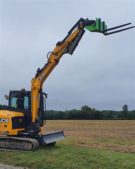 mini digger forklift attachment|pallet forks for excavators.